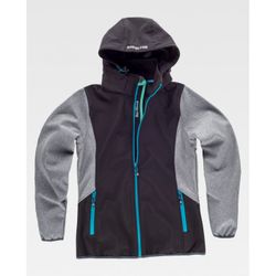 CHAQUETA SOFTSHELL REF.RN1010003 NEGRO+GRIS JASPEADO T-L