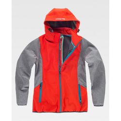 CHAQUETA SOFTSHELL REF.RN1010003 ROJO+GRIS JASPEADO T-S