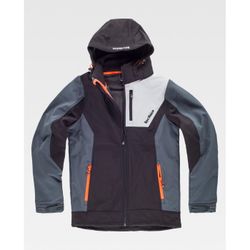 CHAQUETA SOFTSHELL REF.RN2010001 NEGRO+GRIS OSCURO+GRIS CLARO T-XL