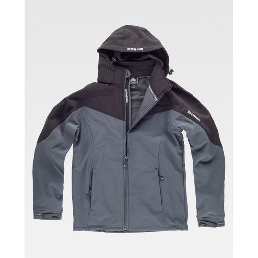 CHAQUETA SOFTSHELL REF.RN2010003 GRIS OSCURO+NEGRO T-3XL