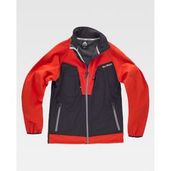 CHAQUETA SOFTSHELL REF.RN2010004 NEGRO+ROJO T-L