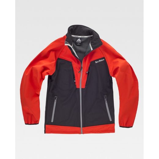 CHAQUETA SOFTSHELL REF.RN2010004 NEGRO+ROJO T-L