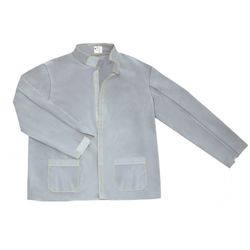 CHAQUETA SOLDADOR CUERO GRIS T-L