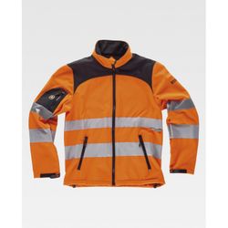 CHAQUETA WORKSHELL REF.C2930 NARANJA A.V.+ NEGRO T-XXL
