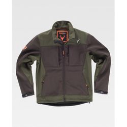 CHAQUETA WORKSHELL REF.S8620 MARRON/VERDE CAZA T-3XL