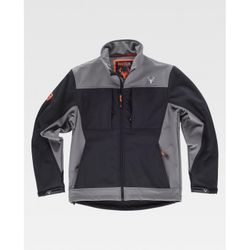 CHAQUETA WORKSHELL REF.S8620 NEGRO+GRIS T-S