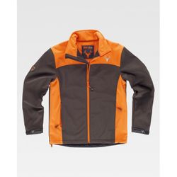 CHAQUETA WORKSHELL REF.S8630 MARRON+NARANAJA A.V. T-XL