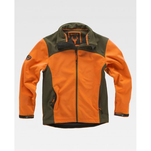 CHAQUETA WORKSHELL REF.S8630 NARANJA AV/VERDE CAZA T-M