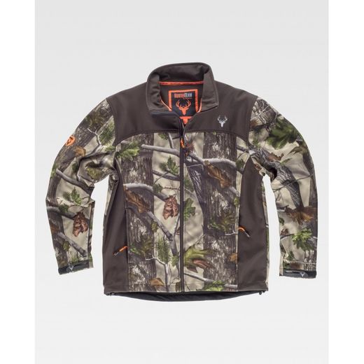 CHAQUETA WORKSHELL REF.S8665 CAMUFLAJE BOSQUE VERDE+MARRON T-3XL