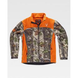 CHAQUETA WORKSHELL REF.S8665 CAMUFLAJE BOSQUE VERDE+NARANJA A.V. T-XL