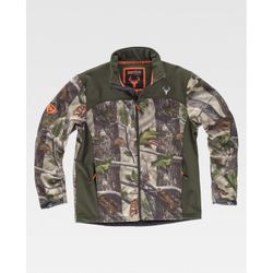 CHAQUETA WORKSHELL REF.S8665 CAMUFLAJE BOSQUE VERDE+VERDE CAZA T-L