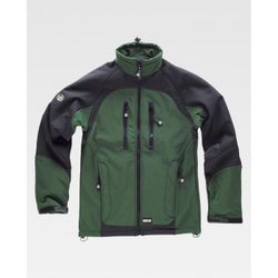 CHAQUETA WORKSHELL REF.S9030 VERDE OSCURO+NEGRO T-3XL