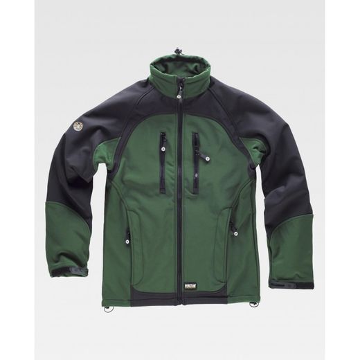 CHAQUETA WORKSHELL REF.S9030 VERDE OSCURO+NEGRO T-3XL
