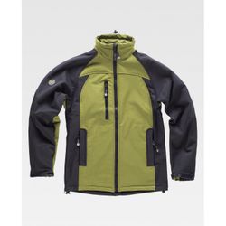 CHAQUETA WORKSHELL REF.S9040 VERDE KAKI+NEGRO T-M