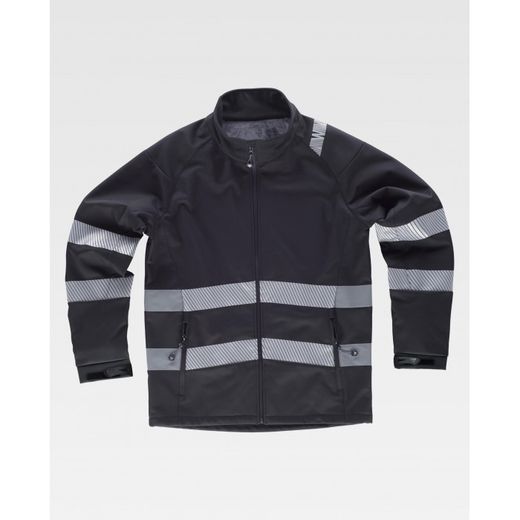 CHAQUETA WORKSHELL REF.S9203 NEGRO T-M