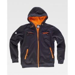 CHAQUETA WORKSHELL REF.S9482 NEGRO+NARANJA A.V. T-3XL