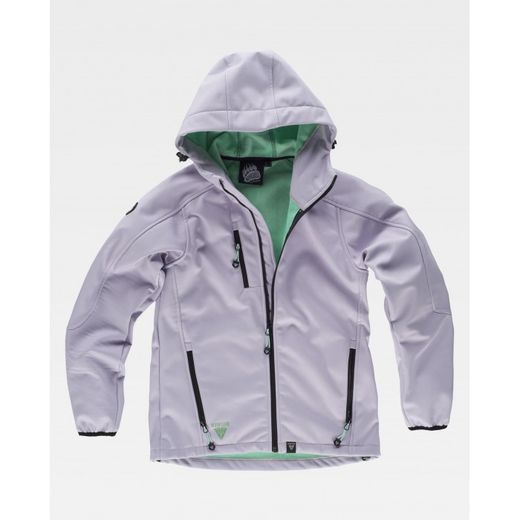 CHAQUETA WORKSHELL REF.S9494 LILA + VERDE MENTA T-M