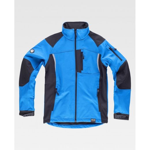 CHAQUETA WORKSHELL REF.S9495 CELESTE+NEGRO T-M