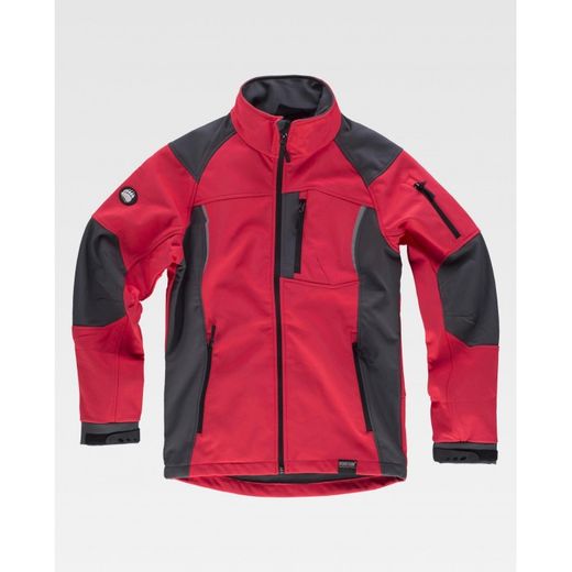 CHAQUETA WORKSHELL REF.S9495 ROJO A.V.+GRIS T-XXL