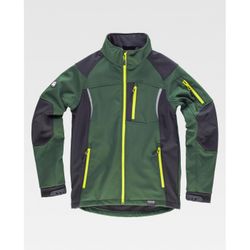 CHAQUETA WORKSHELL REF.S9495 VERDE OSCURO+NEGRO T-XXL