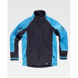 CHAQUETA WORKSHELL REF.S9498 NEGRO+AZUL A.V. T-M