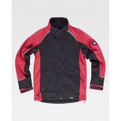 CHAQUETA WORKSHELL REF.S9498 NEGRO+ROJO A.V. T-S