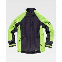 CHAQUETA WORKSHELL REF.S9498 NEGRO+VERDE A.V. T-L