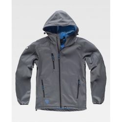 CHAQUETA WORKSHELL REF.S9499 GRIS+CELESTE T-XL