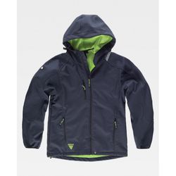 CHAQUETA WORKSHELL REF.S9499 MARINO + VERDE LIMA T-M