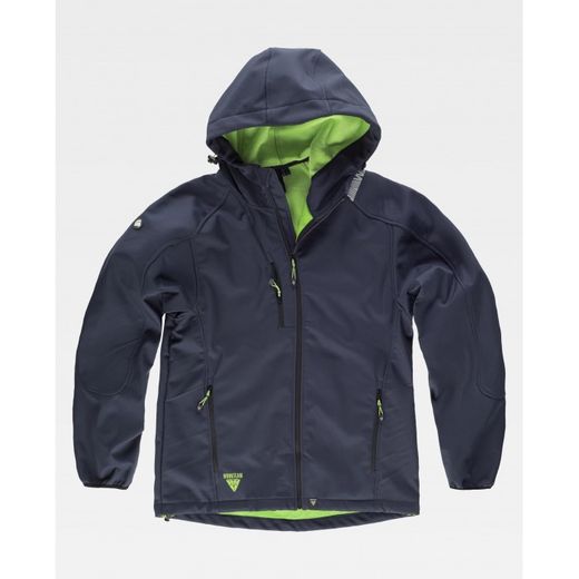 CHAQUETA WORKSHELL REF.S9499 MARINO + VERDE LIMA T-XXL