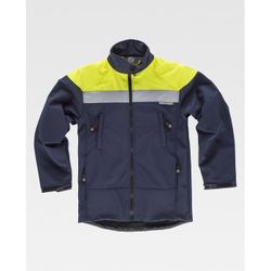 CHAQUETA WORKSHELL REF.S9505 MARINO+AMARILLO A.V. T-5XL