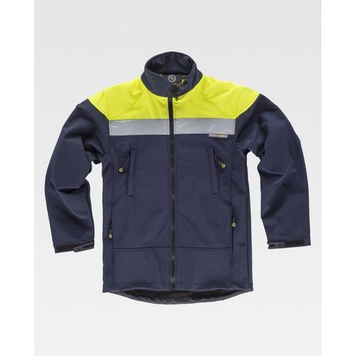CHAQUETA WORKSHELL REF.S9505 MARINO+AMARILLO A.V. T-5XL