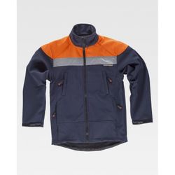 CHAQUETA WORKSHELL REF.S9505 MARINO+NARANJA A.V. T-5XL