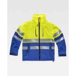 CHAQUETA WORKSHELL REF.S9525 AZULINA+AMARILLO A.V. T-XL