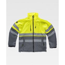 CHAQUETA WORKSHELL REF.S9525 GRIS+AMARILLO A.V. T-L