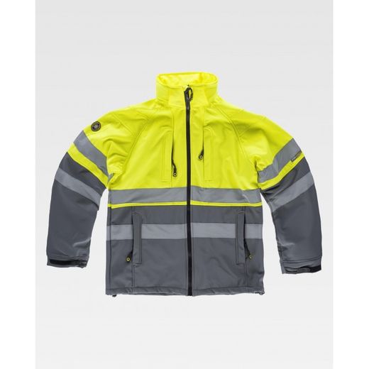 CHAQUETA WORKSHELL REF.S9525 GRIS+AMARILLO A.V. T-XXL