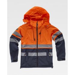 CHAQUETA WORKSHELL REF.S9525 MARINO+NARANJA A.V. T-3XL