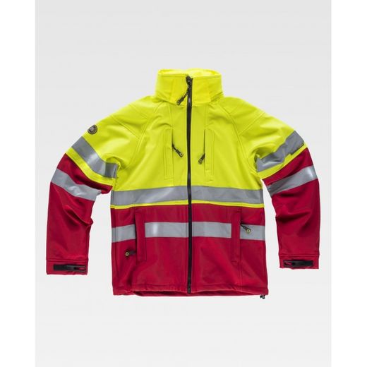 CHAQUETA WORKSHELL REF.S9525 ROJO+AMARILLO A.V. T-M