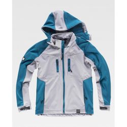 CHAQUETA WORKSHELL REF.WF1040 GRIS CLARO / AZAFATA T-XL