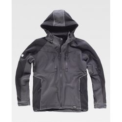 CHAQUETA WORKSHELL REF.WF1040 GRIS OSCURO+NEGRO T-XXL