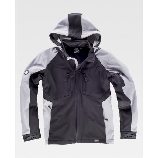 CHAQUETA WORKSHELL REF.WF1040 NEGRO/GRIS CLARO T-XL