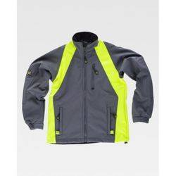 CHAQUETA WORKSHELL REF.WF1640 GRIS+AMARILLO A.V. T-XXL