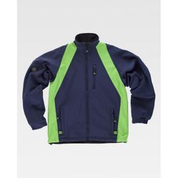 CHAQUETA WORKSHELL REF.WF1640 MARINO+VERDE FLUOR T-M