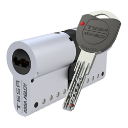 Cilindro tk100 para puerta acorazada amaestrado cromado kit re.