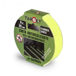 CINTA ADHESIVA ANTIDESLIZANTE FLUORESCENTE DE 5 MX25 MM