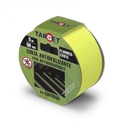CINTA ADHESIVA ANTIDESLIZANTE FLUORESCENTE DE 5 MX50 MM