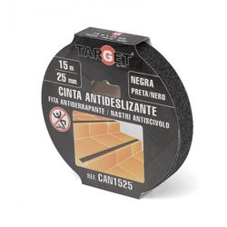 CINTA ADHESIVA ANTIDESLIZANTE NEGRA DE 15 MX25 MM