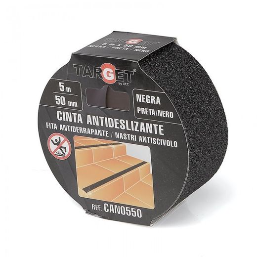 CINTA ADHESIVA ANTIDESLIZANTE NEGRA DE 5 MX50 MM