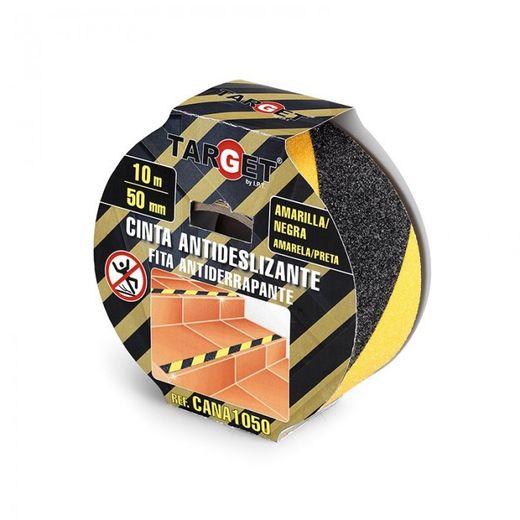 CINTA ADHESIVA ANTIDESLIZANTE NEGRA/AMARILLA DE 10 MX50 MM