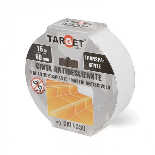 CINTA ADHESIVA ANTIDESLIZANTE TRANSPARENTE DE 15 MX50 MM
